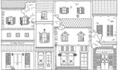 (110) House and streets with white print